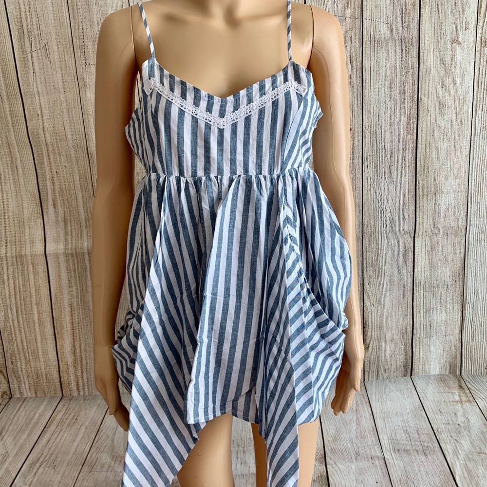 OLSENBOYE CHAMBRAY WHITE STRIPED SUMMER BEACH TOP
